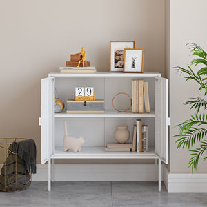 Buffet Castelli acier 83 x 80 x 40 cm blanc [en.casa]