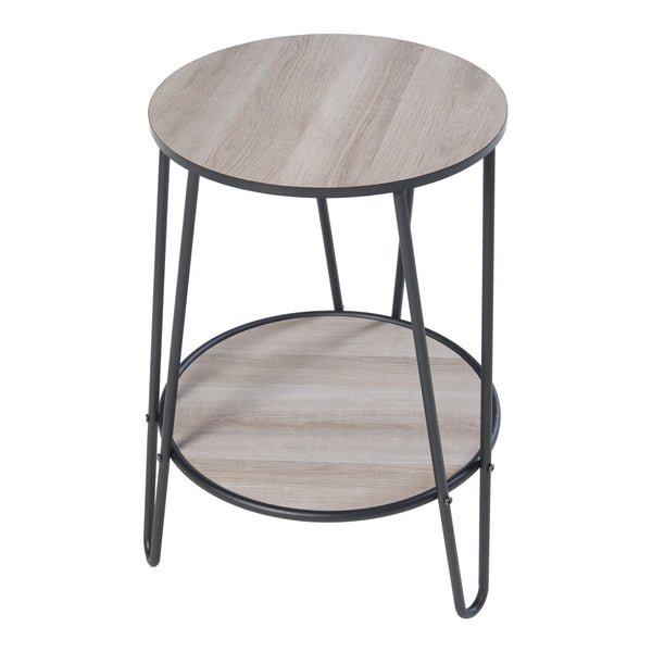 [en.casa] Bijzettafel Ylöjärvi 61x44x44 cm zwart en eikenkleurig