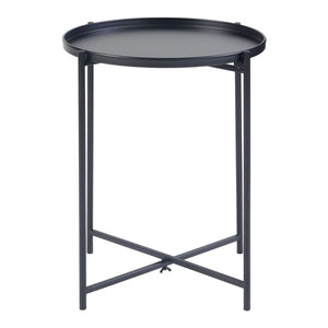 Table d'appoint Sälen avec plateau rond métal 40 x 50 cm noir [en.casa]