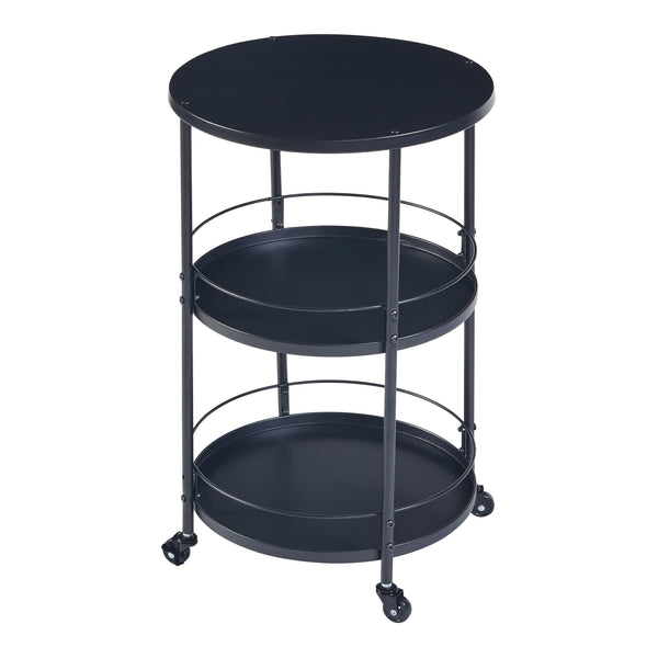 [en.casa] Keukentrolley Munkedal 75xØ45 cm zwart