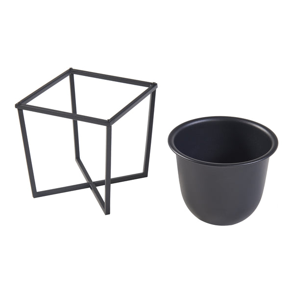 [en.casa] Plantenstandaard Nordmaling set van 2 zwart