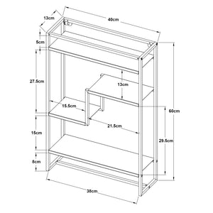 Étagère murale Uurainen acier 60 x 40 x 13 cm noir [en.casa]