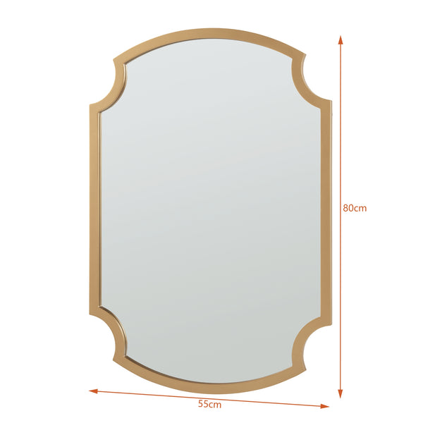 [en.casa] Wandspiegel Aura 80x55 cm goudkleurig