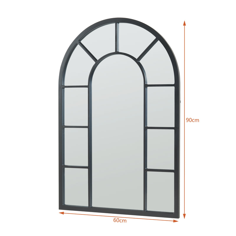 Croquis coté Miroir mural Enonkoski MDF 90 x 60 cm noir [en.casa]