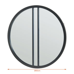 Miroir mural Suomussalmi MDF diamètre 60 cm noir [en.casa]