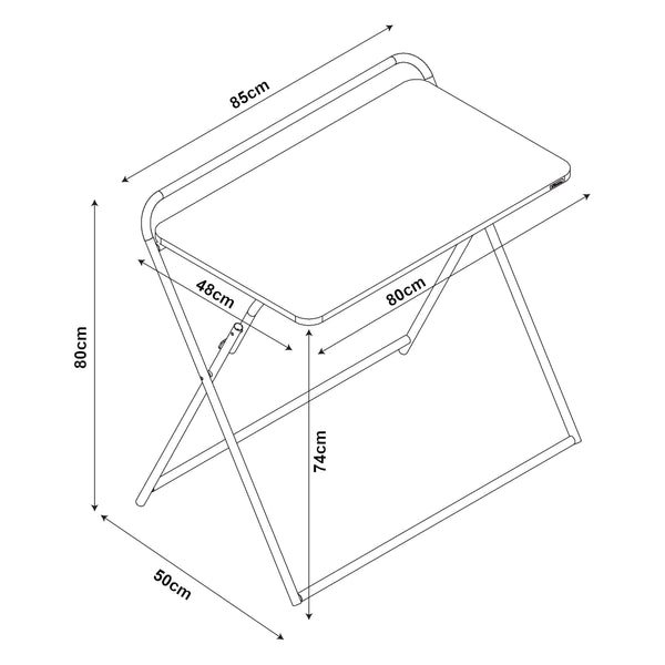 [en.casa] Bureau Kvitsøy opvouwbaar 85x50x80 cm zwart en eikenkleurig