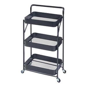 [en.casa] Keukentrolley Vörå 88x45x30 cm zwart