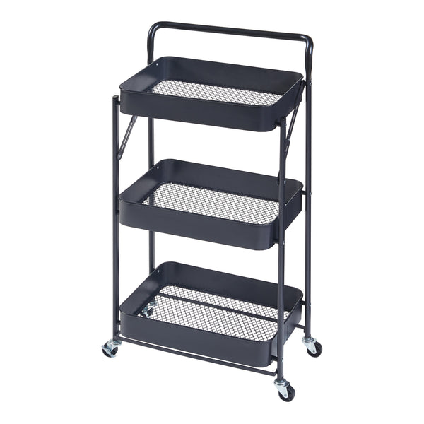 [en.casa] Keukentrolley Vörå 88x45x30 cm zwart