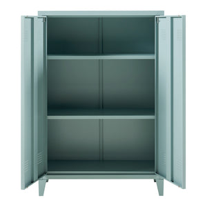 Casier de bureau métallique Oripää à 2 portes 110 x 75 x 33 cm bleu gris [en.casa]