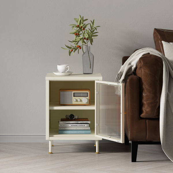 Nachtkast Lindau 56x40x40 cm cremewit [en.casa]