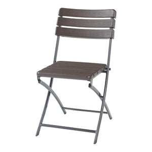 Klapstoel Lillestrøm set van 2 tuinstoelen 81x46x58 cm houtlook donkerbruin [en.casa]