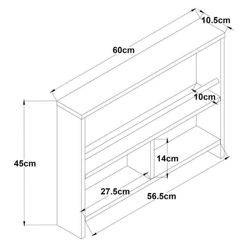 Maatschets Wandrek Piteå 60x10,5x45 cm wit [en.casa]