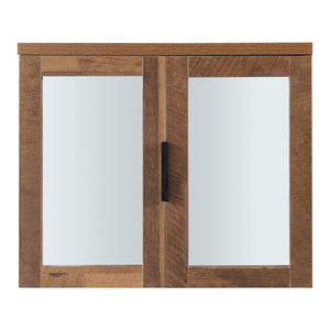 Armoire murale de salle de bain Namsskogan avec miroir 50 x 60 x 15 cm effet noyer noir [en.casa]