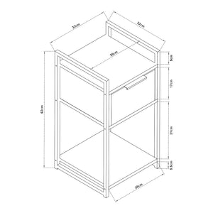 Table d'appoint Namsskogan panneau de particules métal 62 x 33 x 32 cm effet noyer noir [en.casa]