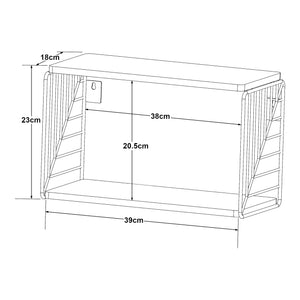 Étagère murale Moss 39 x 18 x 23 cm noir blanc [en.casa]
