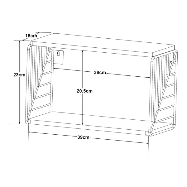 Étagère murale Moss 39 x 18 x 23 cm noir blanc [en.casa]