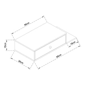 Étagère murale Stor 65 x 30 x 15 cm noir [en.casa]