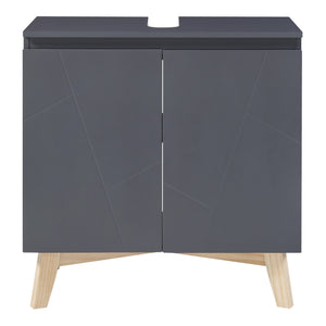 Meuble sous lavabo Overath 60 x 60 x 30 cm gris naturel [en.casa]
