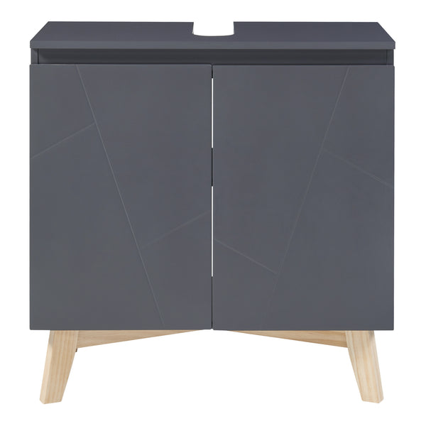 Meuble sous lavabo Overath 60 x 60 x 30 cm gris naturel [en.casa]