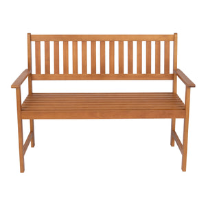 Banc de jardin pour 2 personnes Canzano bois d'eucalyptus 120 x 58 x 90 cm naturel casa.pro