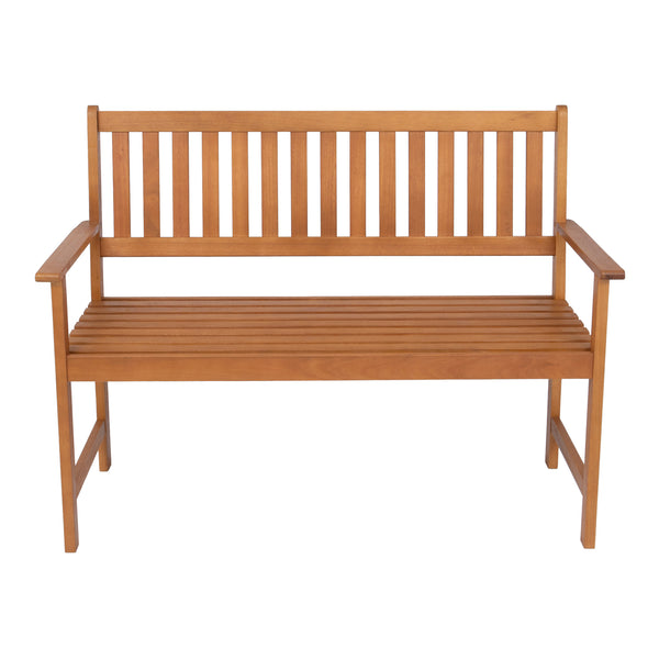 Banc de jardin pour 2 personnes Canzano bois d'eucalyptus 120 x 58 x 90 cm naturel casa.pro