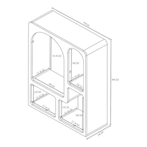 Bibliothèque Vågå 80 x 60 x 24 cm blanc [en.casa]