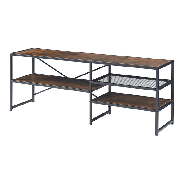 TV meubel Västiarharg 120x30x46 cm zwart en walnootkleurig [en.casa]