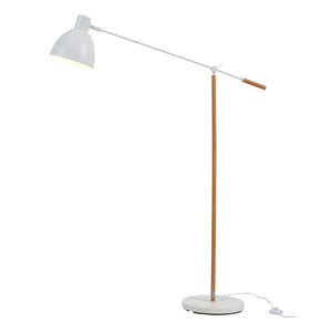 Staande lamp Banchory vloerlamp 163 cm houtkleurig en wit E27 lux.pro