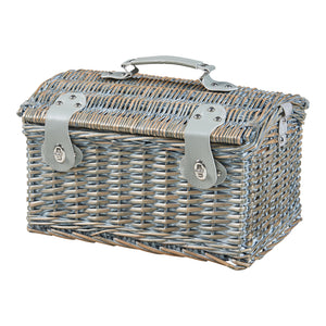 Picknickmand Folldal voor 2 personen incl. inhoud 40x28x25 cm grijs paars en beige casa.pro