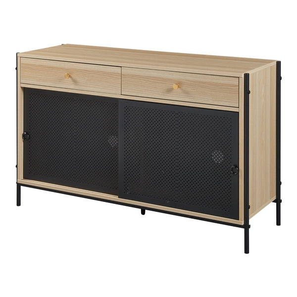 TV meubel Tysnes 120x40x75 cm eikenkleurig en zwart [en.casa]