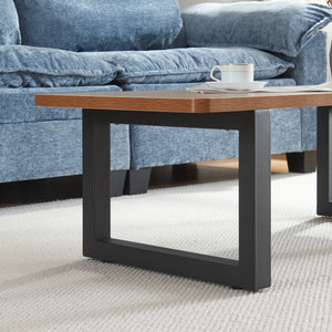 Lot de 2 pieds de table Lunderskov acier 35 x 50 cm noir [en.casa]