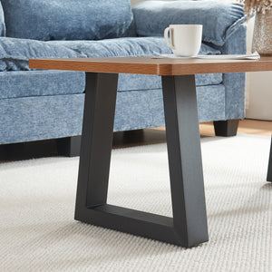 Lot de 2 pieds de table Marstal acier 42 x 40 cm noir [en.casa]