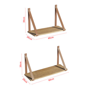 Lot de 2 étagères murales Utsira de tailles différentes marron effet chêne [en.casa]