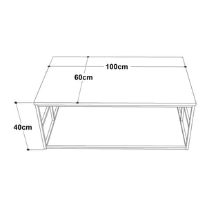 Table basse de salon Velendi 100 x 60 x 40 cm effet chêne noir [en.casa]