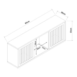 Badkamerkast Ypäjä voor wandmontage 93x20x33 cm bamboe naturel [en.casa]