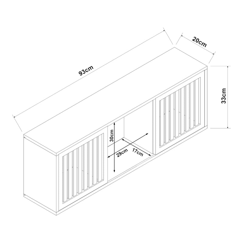 Maatschets Badkamerkast Ypäjä voor wandmontage 93x20x33 cm bamboe naturel [en.casa]