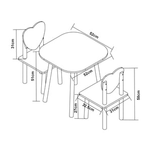 Ensemble de table et 2 chaises pour enfants Siljan blanc violet [en.casa]