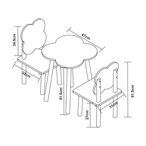Ensemble de table et 2 chaises pour enfants Simrishamn blanc violet [en.casa]