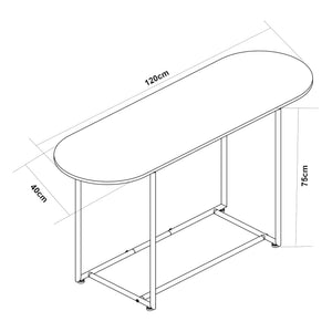 Console tafel Nordfron 120x40x75 cm zwart en marmer wit [en.casa]