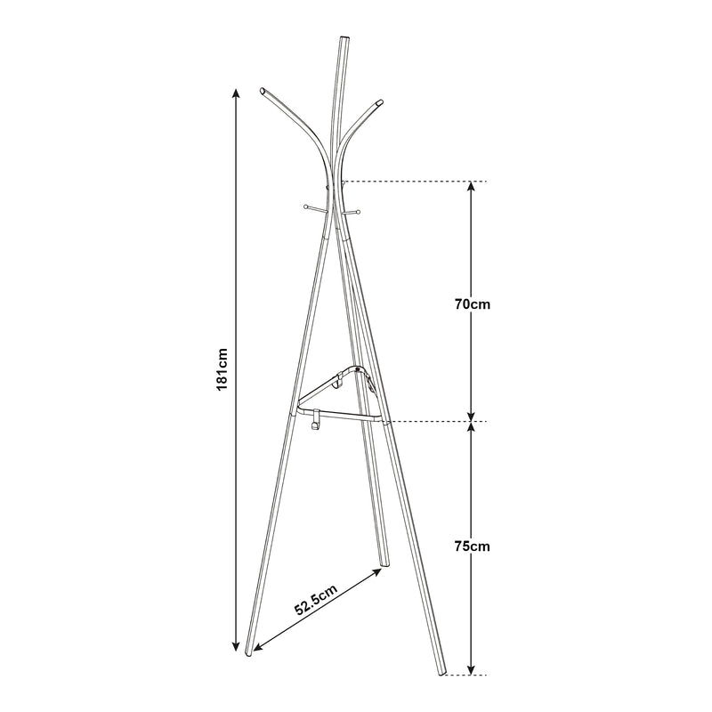 Maatschets Kledingrek Vevelstad kapstok 181x52,5x52,5 cm zwart [en.casa]