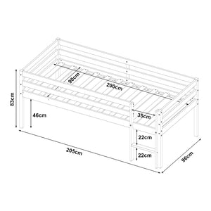 Lit enfant Siikalatva avec matelas à mousse froid bois de pin 90 x 200 cm blanc [en.casa]