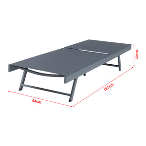 Set de 2 chaises longues Baragiano et d'une table d'appoint anthracite gris foncé casa.pro