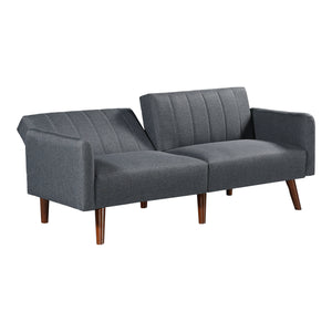 Slaapbank Malå tweezitsbank 175x70x72 cm grijs [en.casa]