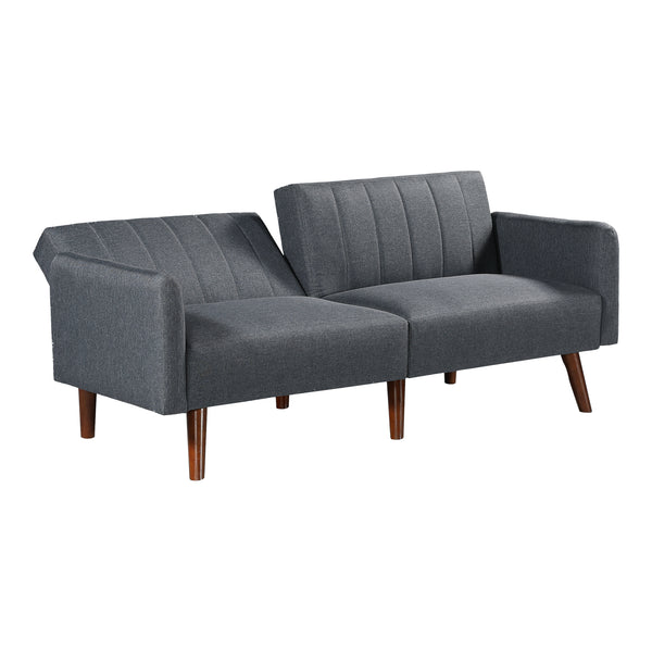Slaapbank Malå tweezitsbank 175x70x72 cm grijs [en.casa]