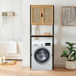 Meuble WC Tervola 172 x 63 x 27 cm noir naturel [en.casa] 
