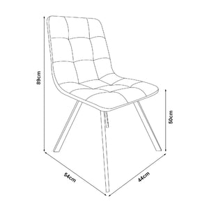 Lot de 4 chaises de salle à manger Lexnitz gris foncé noir [en.casa]