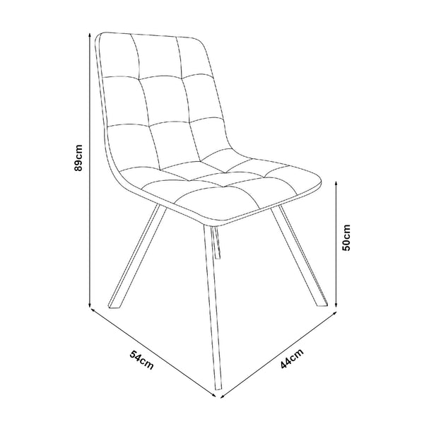 Lot de 4 chaises de salle à manger Lexnitz gris foncé noir [en.casa]
