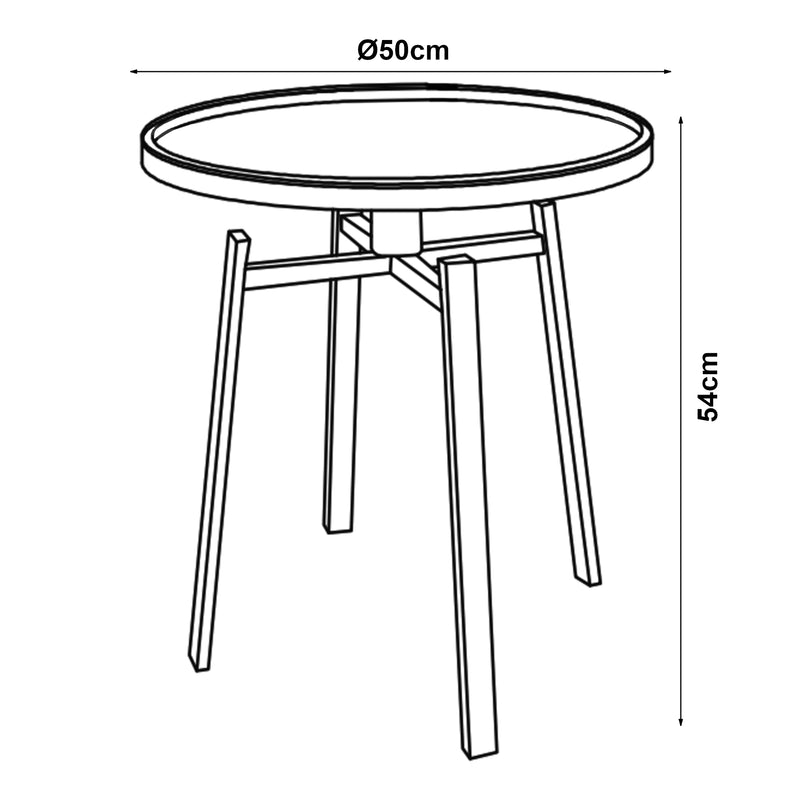 Maatschets Bijzettafel Mippeena rond Ø50 cm walnootkleurig en zwart [en.casa]