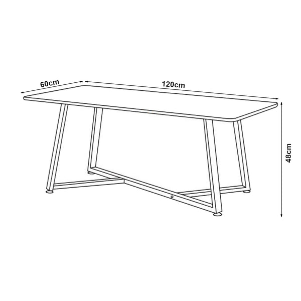 Table basse Riskiften 120 x 60 x 48 cm aspect marbre noir [en.casa]