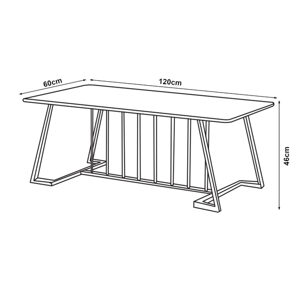 Table basse Nospoo acier aspect marbre noir [en.casa]

